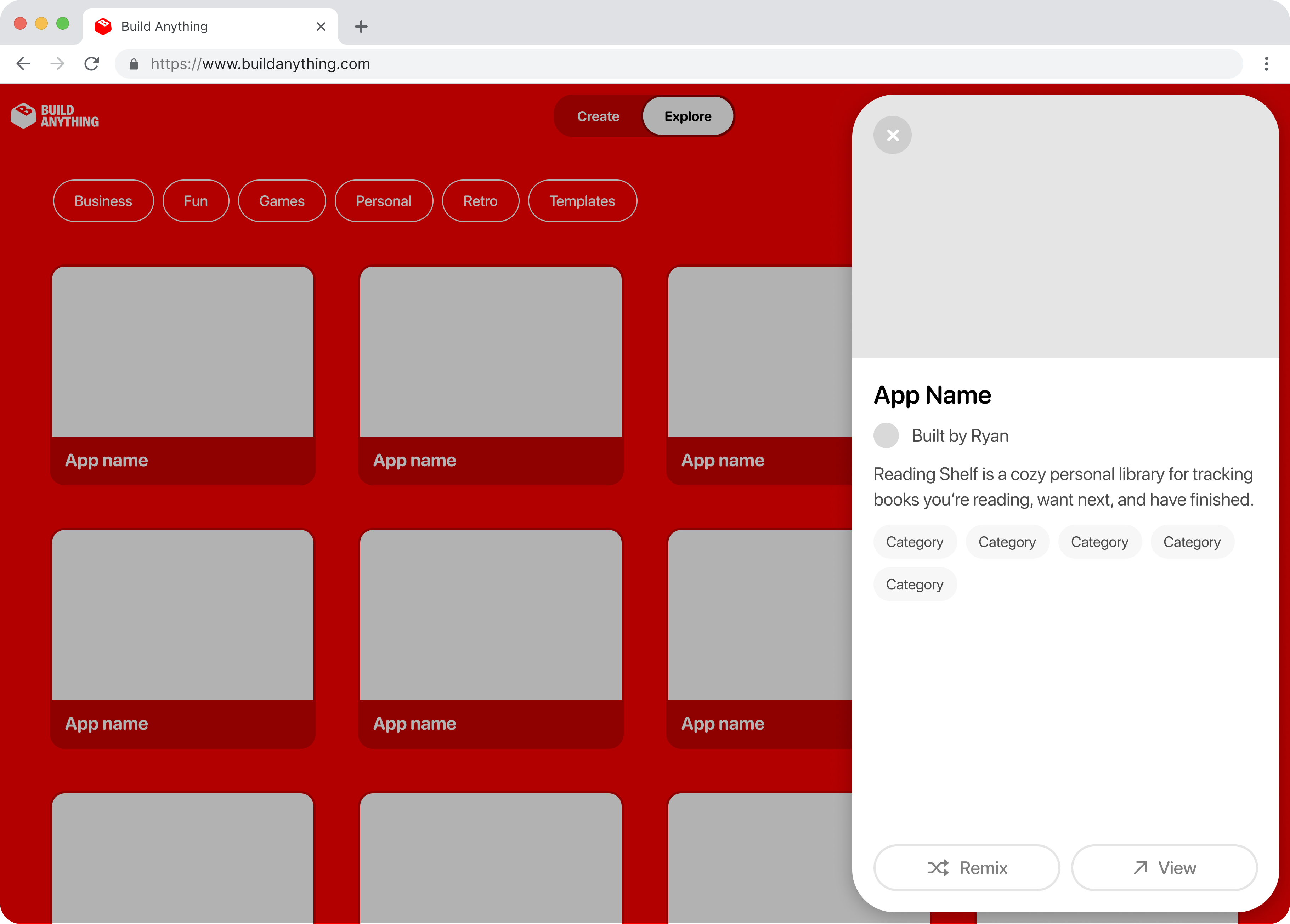 Build Anything website screen 2